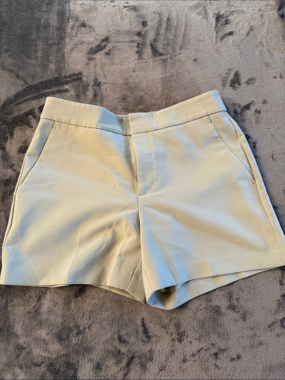 Banana Republic Cream High-Waist Tailored Shorts